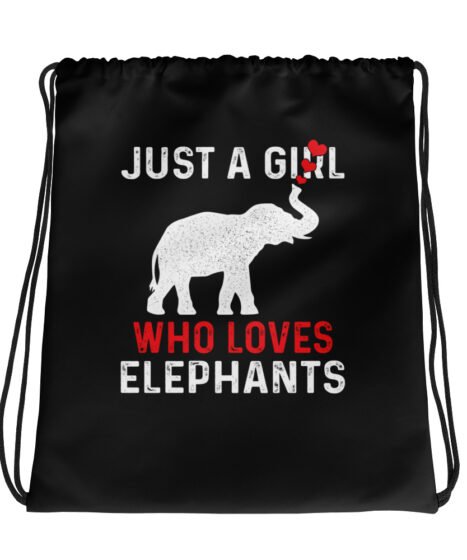 Just A Girl Who Loves Elephants Drawstring bag
