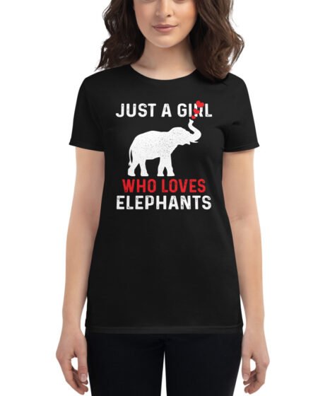 A Girl Who Loves Elephants Women’s short sleeve t-shirt